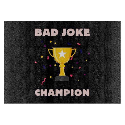 Kampioen slechte grappen snijplank (Voorkant)