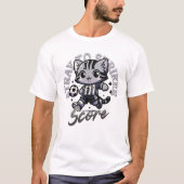 Kampioen Striker Cat: Feline Voetbal Star T-shirt (Voorkant)