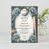 Kampioen Team Bal Field Pitch Baseball Bruiloft Kaart (Staand voorkant)