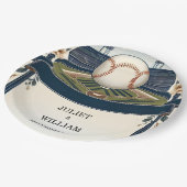 Kampioen Team Bal Field Pitch Baseball Bruiloft Papieren Bordje (Gekanteld)