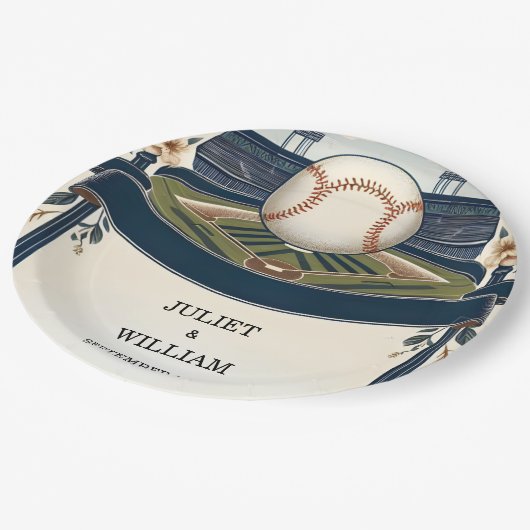 Kampioen Team Bal Field Pitch Baseball Bruiloft Papieren Bordje (Gekanteld)