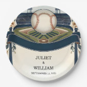 Kampioen Team Bal Field Pitch Baseball Bruiloft Papieren Bordje (Voorkant)