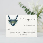 Kampioen Team Bal Field Pitch Baseball Bruiloft RSVP Kaartje (Staand voorkant)