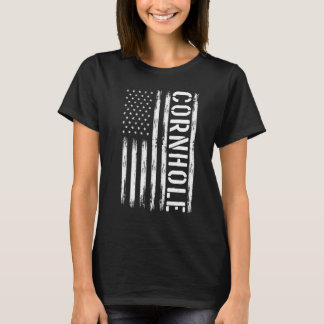 Kampioen Team Bean Bag Cornhole USA vlag T-shirt