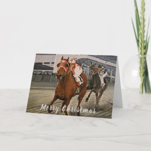 Kampioen Thoroughbred wint grote race Kaart (Voorkant)