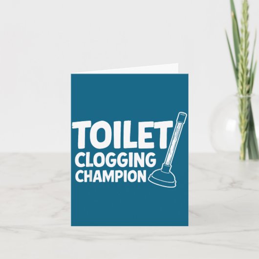 Kampioen Toilet Verstopping Meme Kaart (Voorkant)