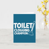 Kampioen Toilet Verstopping Meme Kaart (Gele Bloem)