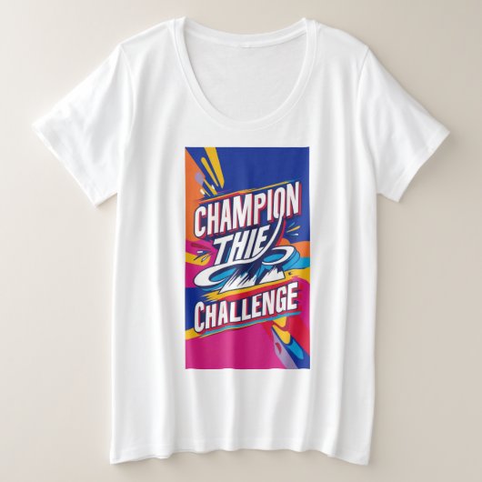 KAMPIOEN VAN DE CHALLENGE GROTE MAAT T-SHIRT (Design voorkant)
