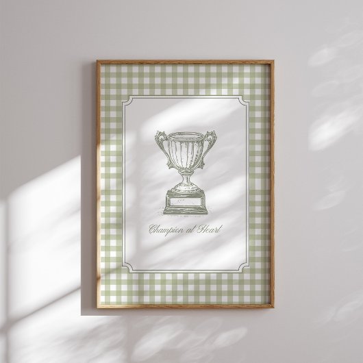 Kampioen van harte vintage trofee muurkunst poster