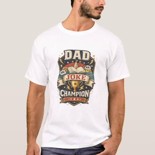 Kampioen van Vadergrappen Fun T-Shirt voor Vader (Voorkant)