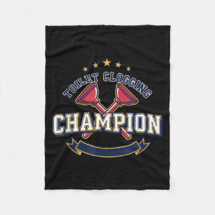 Kampioen Verstoppen Toilet Grappige Plunger Humor Fleece Deken