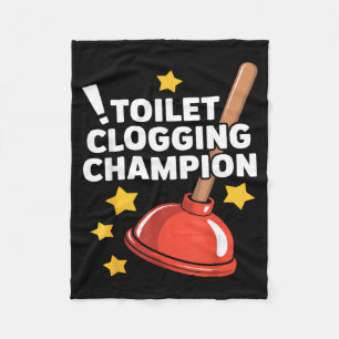 Kampioen Verstoppen Toilet Grappige Plunger Humor Fleece Deken