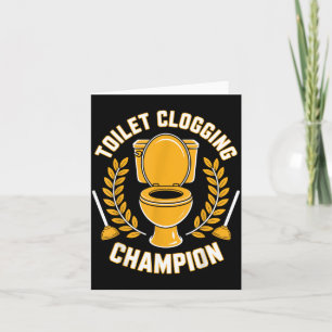 Kampioen Verstoppen Toilet Grappige Plunger Humor Kaart