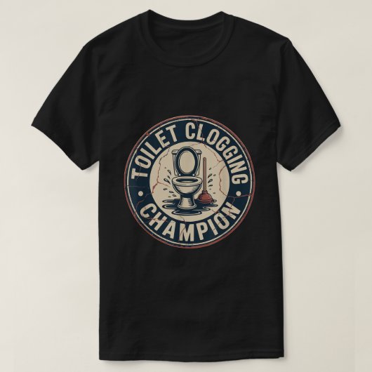 Kampioen Verstopte WC T-shirt (Design voorkant)