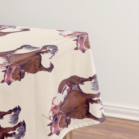 Kampioen Volbloed Race Paard wint Tafelkleed (Voorbeeld)