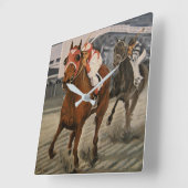 Kampioen Volbloed Race Paard wint Vierkante Klok (Hoek)