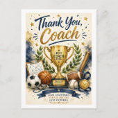 Kampioencoach Bedankt Trofee Kaart (Voorkant)