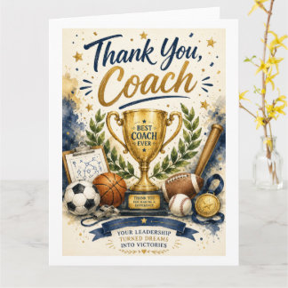 Kampioencoach Bedankt Trofee Kaart