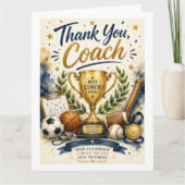 Kampioencoach Bedankt Trofee Kaart (Voorkant)