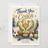 Kampioencoach Bedankt Trofee Kaart (Voorkant)