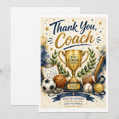 Kampioencoach Bedankt Trofee Kaart (Voorkant / Achterkant)