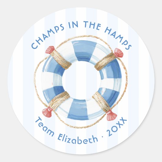 Kampioenen in de Hamps Kust Afscheid Weekend Ronde Sticker (Voorkant)