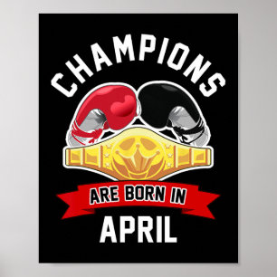 Kampioenen worden geboren in april Boxing Sport ve Poster
