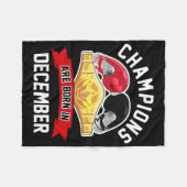 Kampioenen worden geboren in december boksen sport fleece deken (Voorkant (Horizontaal))