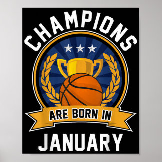 Kampioenen Worden Geboren In Januari Basketbal Ver Poster