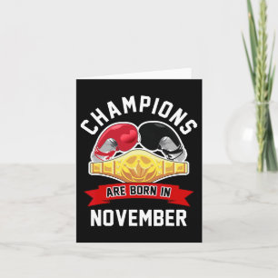Kampioenen worden geboren in november boksen sport kaart