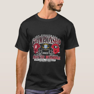 Kampioenschap 2023 Alabama V Georgië Football Zwar T-shirt