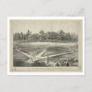 kampioenschap honkbal, 1866, van Currier & Ives Briefkaart
