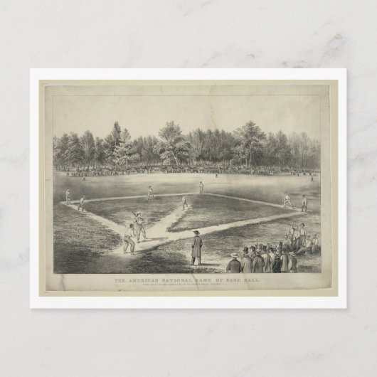 kampioenschap honkbal, 1866, van Currier & Ives Briefkaart (Voorkant)
