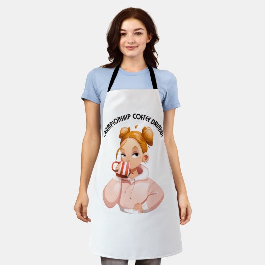 Kampioenschap koffiedrinker schort (Gedragen)