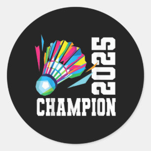 Kampioenschap Liga Titel Fan Badminton Top Sport V Ronde Sticker