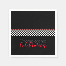 kampioenschap viering zwart en wit servet