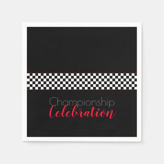 kampioenschap viering zwart en wit servet (Voorkant)