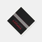 kampioenschap viering zwart en wit servet (Hoek)