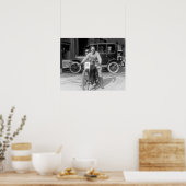 Kampioensmotorcoureur, 1922. Oude foto Poster (Keuken)