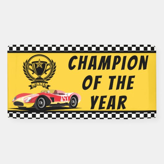 Kampioensracebanner van het jaar | race spandoek (Horizontaal)