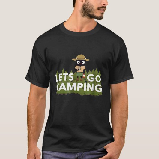 Kampkat in uniform van park ranger t-shirt (Voorkant)