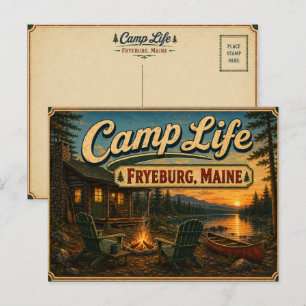 Kampleven in Fryeburg Maine Ansichtkaart Briefkaart