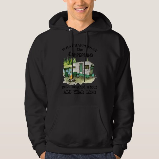 Kampleven Wat Gebeurt Op De Camping Meer Kamp Hoodie (Voorkant)