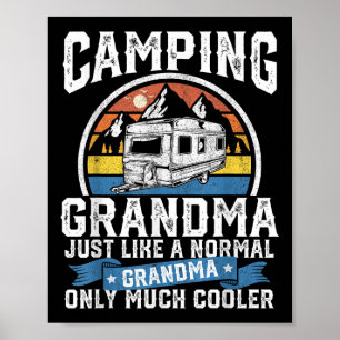Kampoma Oma Grappige Kampeerder Rv Retro Buiten Vr Poster
