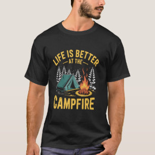 Kampquote Wandelen Kampeerder Kampvuur Vintage Kam T-shirt