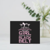 Kampsport Girl Black Belt Briefkaart (Staand voorkant)