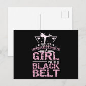 Kampsport Girl Black Belt Briefkaart (Voorkant / Achterkant)
