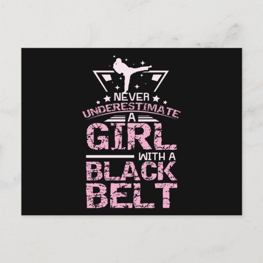Kampsport Girl Black Belt Briefkaart (Voorkant)
