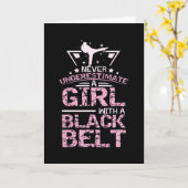Kampsport Girl Black Belt Kaart (Gele Bloem)