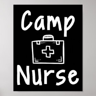 Kampverpleegster EHBO-kit Silhouet Kunst Poster